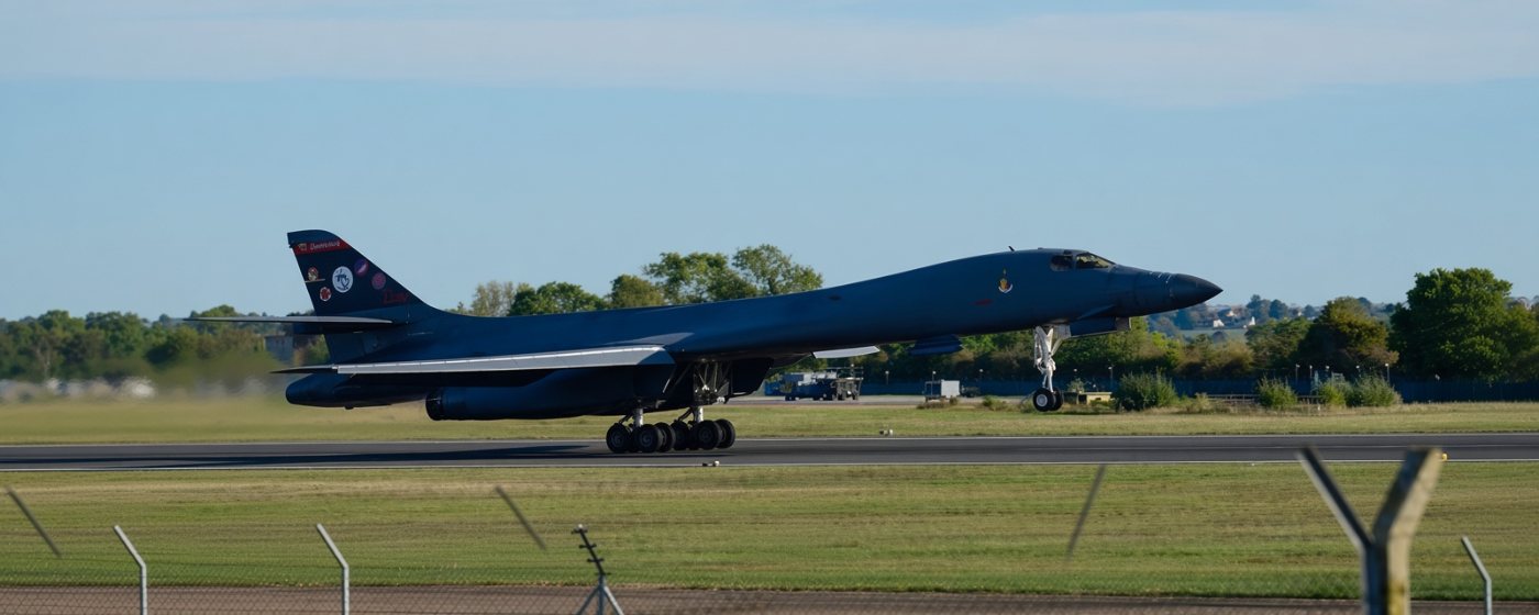 B-1 Bomber leaving RAF