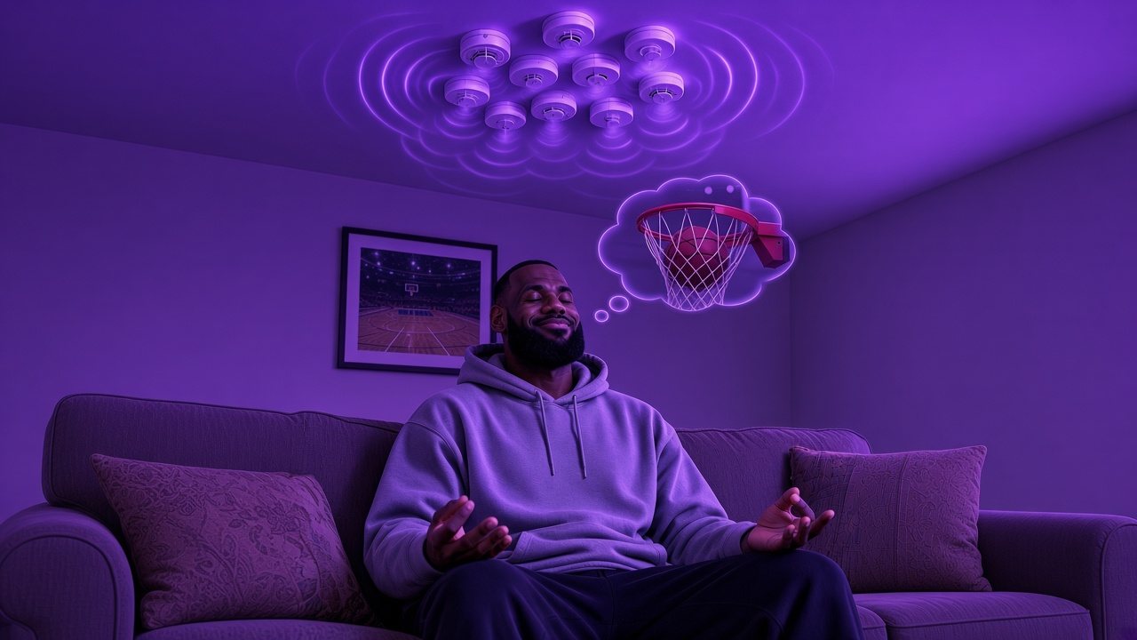 Black man focusing on basketball